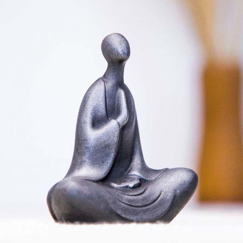 Buddha Stones Buddha tibetano polvere di ferro ruggine statua in resina fusa decorazione da scrivania - image 8