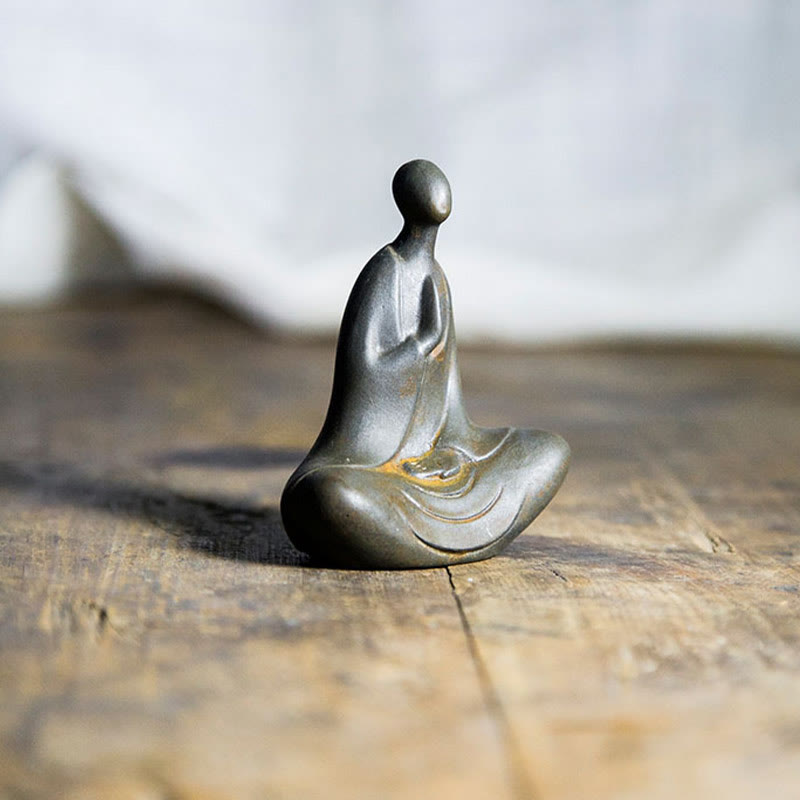 Buddha Stones Buddha tibetano polvere di ferro ruggine statua in resina fusa decorazione da scrivania - image 1
