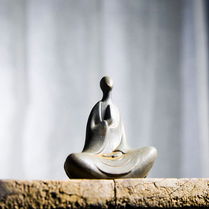 Buddha Stones Buddha tibetano polvere di ferro ruggine statua in resina fusa decorazione da scrivania - image 3