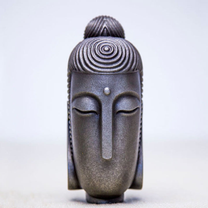 Buddha Stones Occhi Chiusi Buddha in Meditazione Statua in Resina Ruggine Polvere di Ferro Decorazione per la Casa - Versione lucidata 15*6*5,1 cm - image 13