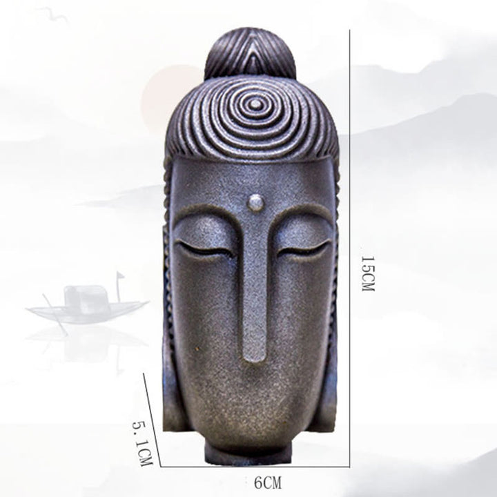 Buddha Stones Occhi Chiusi Buddha in Meditazione Statua in Resina Ruggine Polvere di Ferro Decorazione per la Casa - image 25