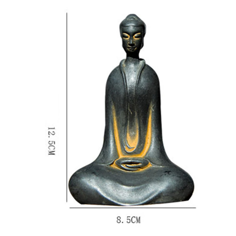 Buddha Stones Fatto a Mano Buddha Sakyamuni Polvere di Ferro Ruggine Statua in Resina Decorazione per la Casa