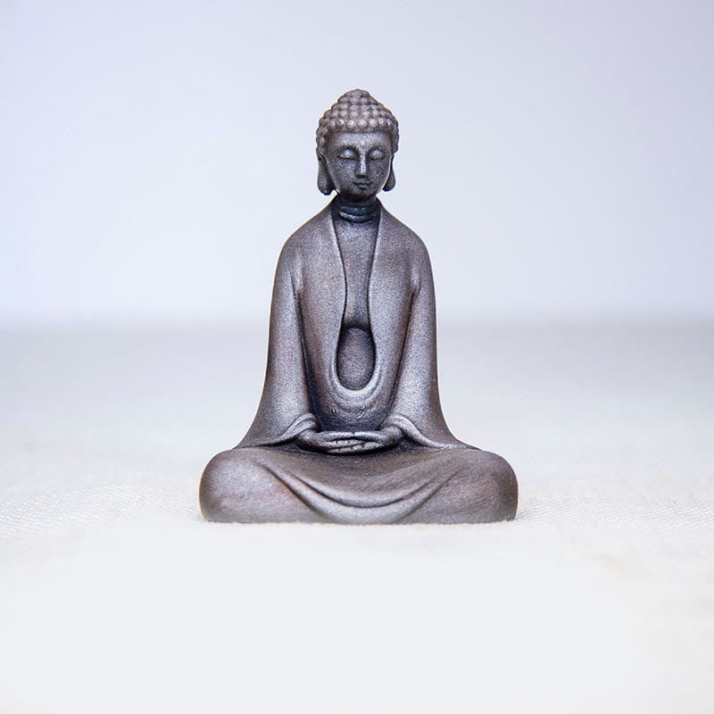 Buddha Stones Meditazione fatta a mano Buddha Sakyamuni Polvere di ferro Ruggine Statua in resina Decorazione