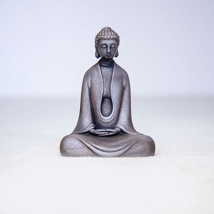 Buddha Stones Meditazione fatta a mano Buddha Sakyamuni Polvere di ferro Ruggine Statua in resina Decorazione