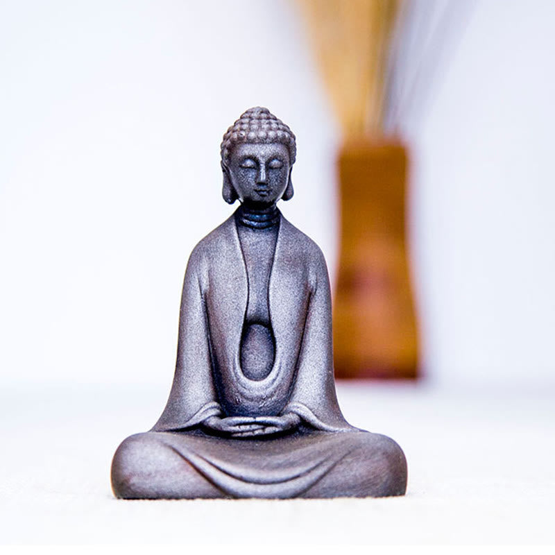 Buddha Stones Meditazione fatta a mano Buddha Sakyamuni Polvere di ferro Ruggine Statua in resina Decorazione