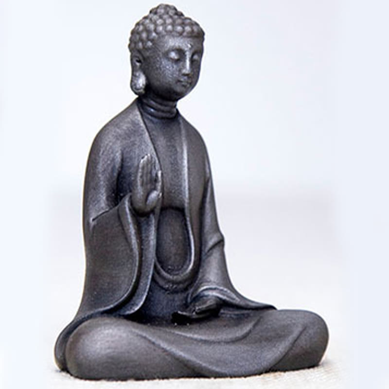 Buddha Stones Meditazione fatta a mano Buddha Sakyamuni Polvere di ferro Ruggine Statua in resina Decorazione