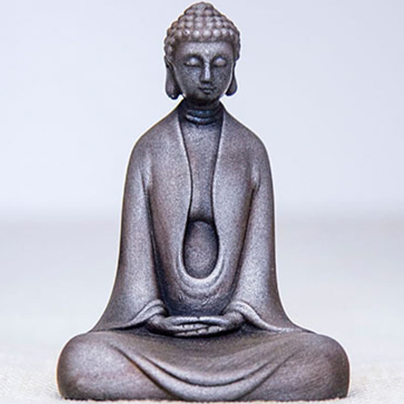 Buddha Stones Meditazione fatta a mano Buddha Sakyamuni Polvere di ferro Ruggine Statua in resina Decorazione