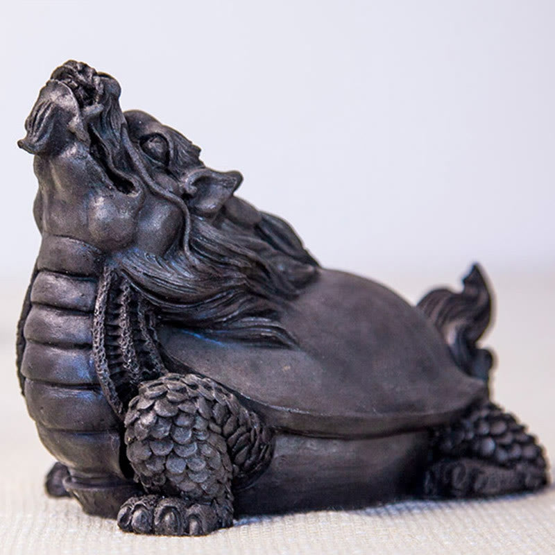 Buddha Stones fatte a mano Drago tartaruga Polvere di ferro Ruggine Statua in resina Decorazione per la casa