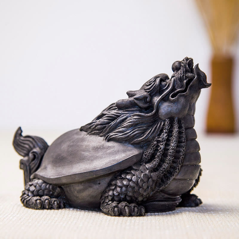 Buddha Stones fatte a mano Drago tartaruga Polvere di ferro Ruggine Statua in resina Decorazione per la casa