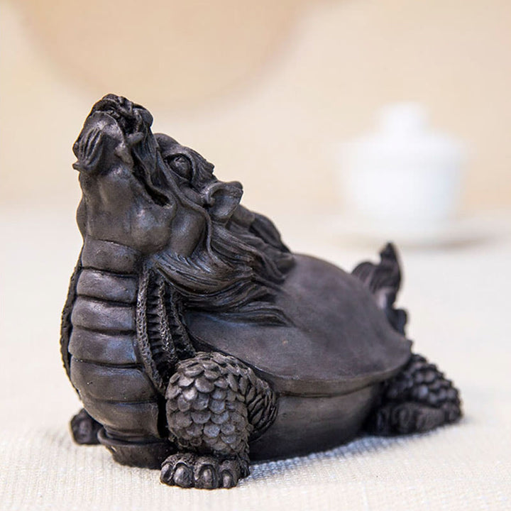 Buddha Stones fatte a mano Drago tartaruga Polvere di ferro Ruggine Statua in resina Decorazione per la casa