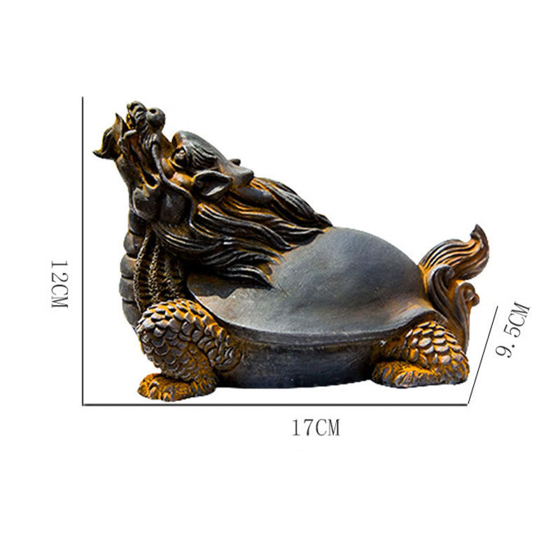 Buddha Stones fatte a mano Drago tartaruga Polvere di ferro Ruggine Statua in resina Decorazione per la casa