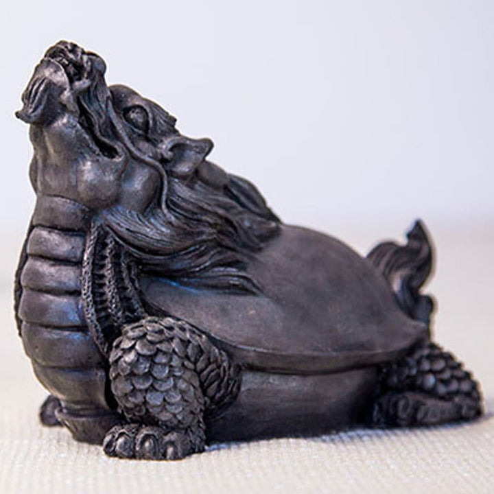 Buddha Stones fatte a mano Drago tartaruga Polvere di ferro Ruggine Statua in resina Decorazione per la casa