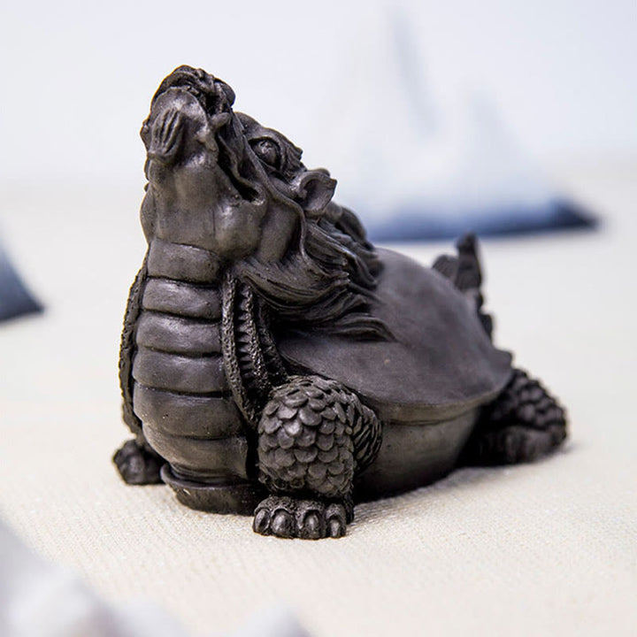 Buddha Stones fatte a mano Drago tartaruga Polvere di ferro Ruggine Statua in resina Decorazione per la casa