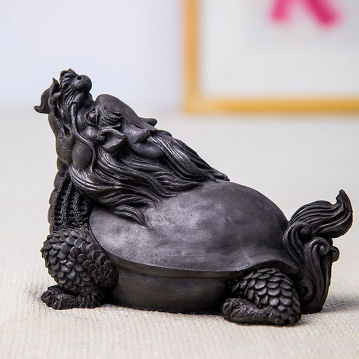 Buddha Stones fatte a mano Drago tartaruga Polvere di ferro Ruggine Statua in resina Decorazione per la casa
