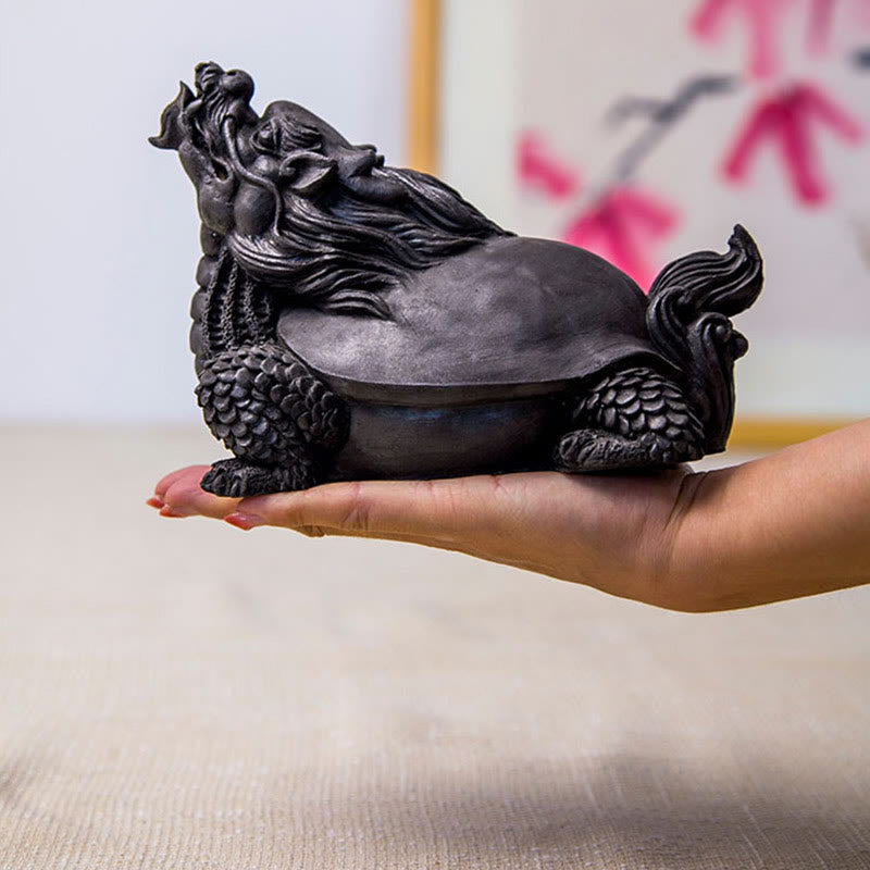 Buddha Stones fatte a mano Drago tartaruga Polvere di ferro Ruggine Statua in resina Decorazione per la casa