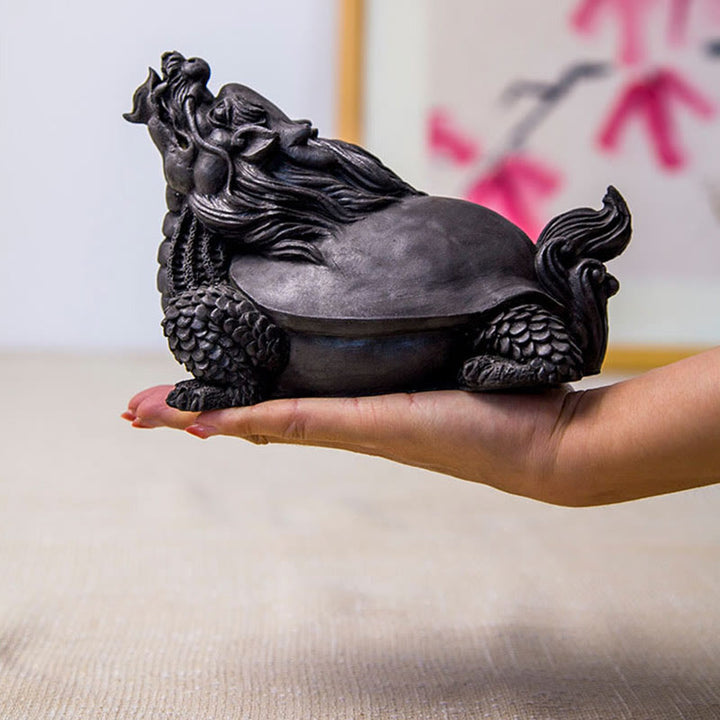 Buddha Stones fatte a mano Drago tartaruga Polvere di ferro Ruggine Statua in resina Decorazione per la casa
