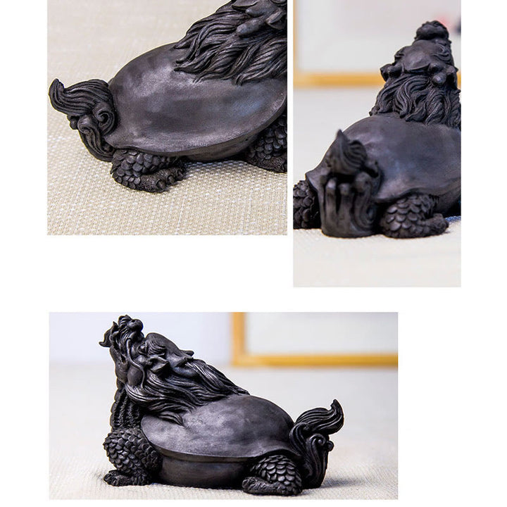 Buddha Stones fatte a mano Drago tartaruga Polvere di ferro Ruggine Statua in resina Decorazione per la casa