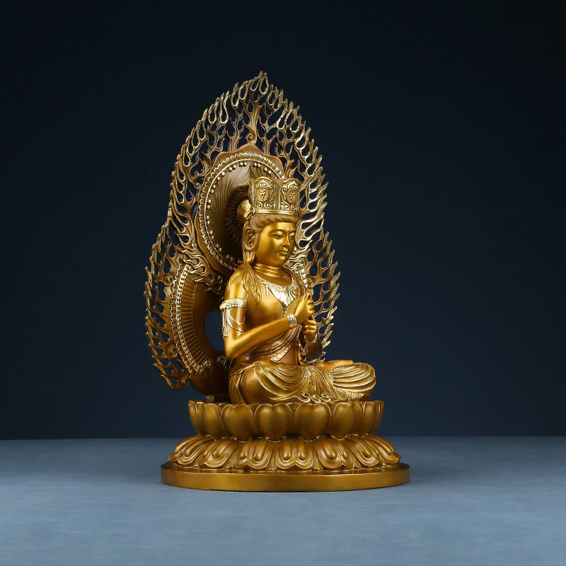 Buddha Stones Tathagata Buddha Figurina Serenità Statua in rame Decorazione per la casa Offerta