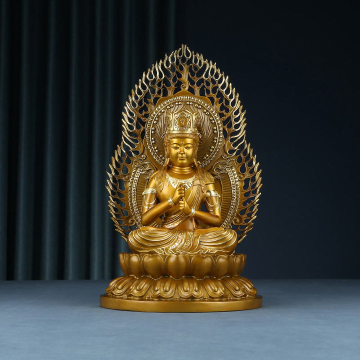 Buddha Stones Tathagata Buddha Figurina Serenità Statua in rame Decorazione per la casa Offerta