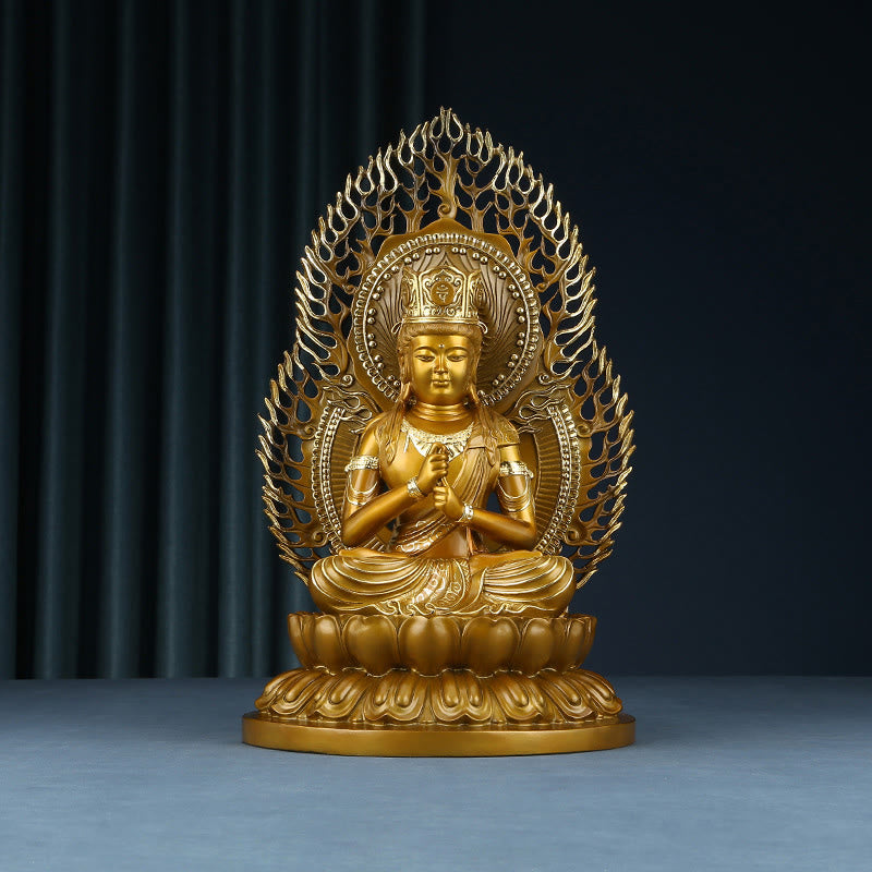 Buddha Stones Tathagata Buddha Figurina Serenità Statua in rame Decorazione per la casa Offerta - Buddha 25*24*42cm - image 0