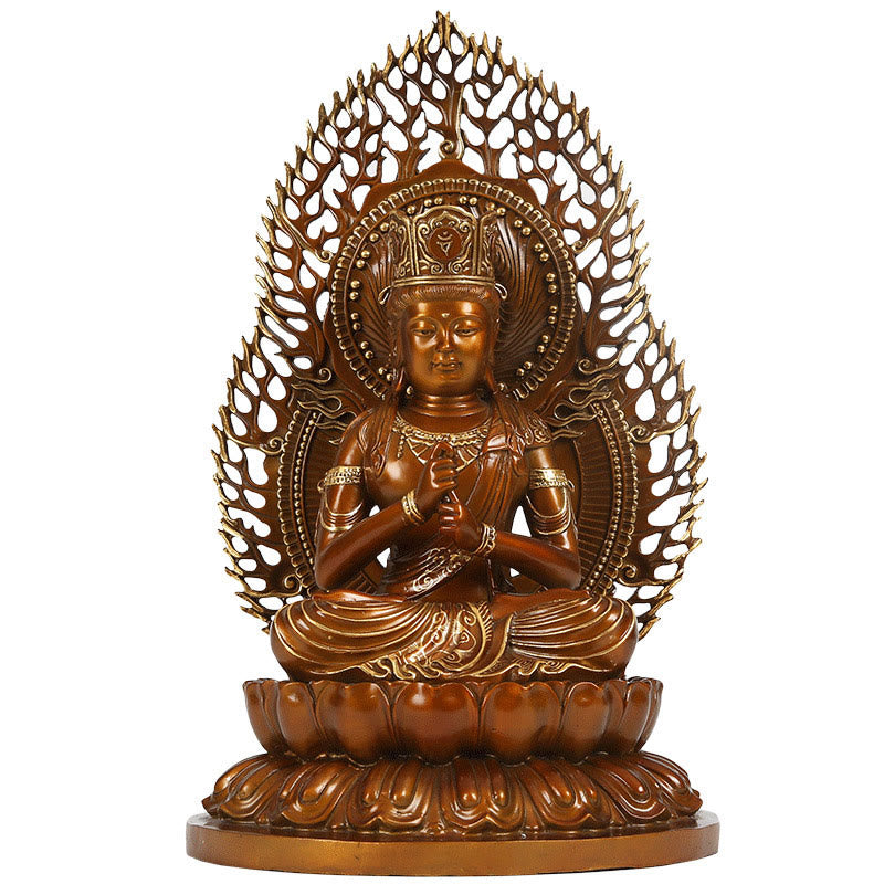Buddha Stones Tathagata Buddha Figurina Serenità Statua in rame Decorazione per la casa Offerta
