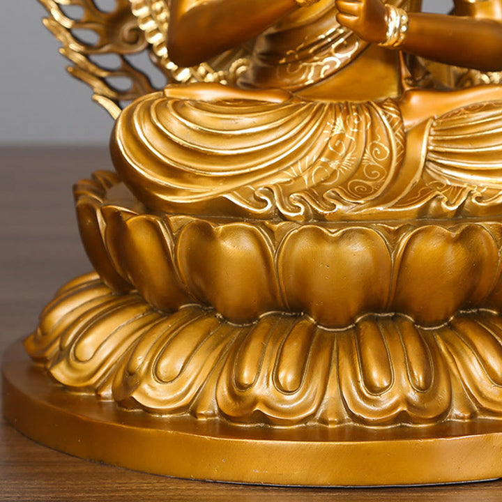 Buddha Stones Tathagata Buddha Figurina Serenità Statua in rame Decorazione per la casa Offerta
