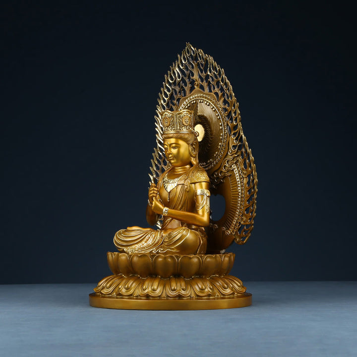 Buddha Stones Tathagata Buddha Figurina Serenità Statua in rame Decorazione per la casa Offerta