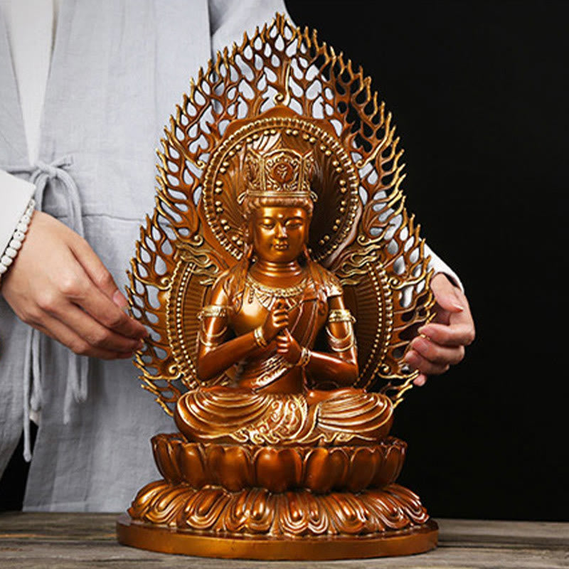 Buddha Stones Tathagata Buddha Figurina Serenità Statua in rame Decorazione per la casa Offerta