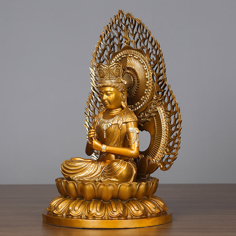 Buddha Stones Tathagata Buddha Figurina Serenità Statua in rame Decorazione per la casa Offerta