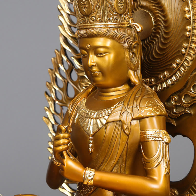 Buddha Stones Tathagata Buddha Figurina Serenità Statua in rame Decorazione per la casa Offerta - image 4