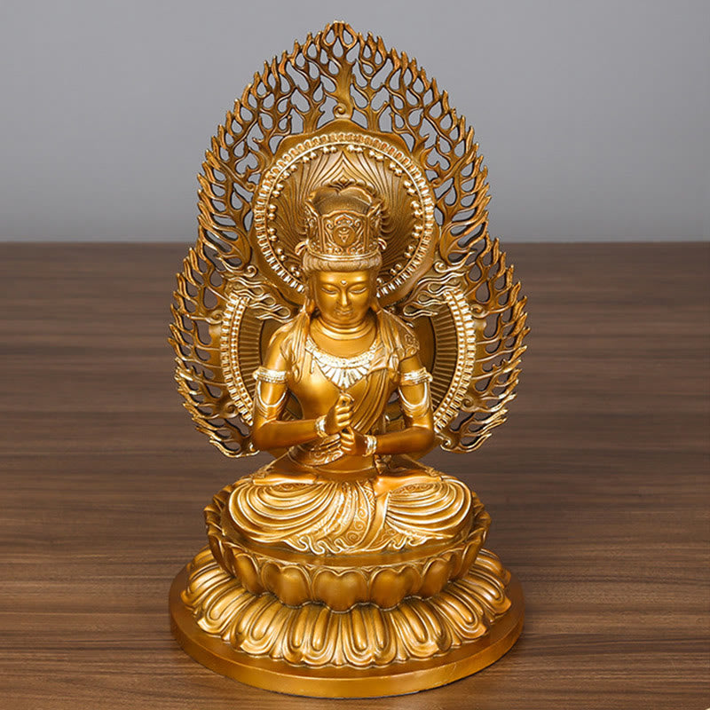 Buddha Stones Tathagata Buddha Figurina Serenità Statua in rame Decorazione per la casa Offerta