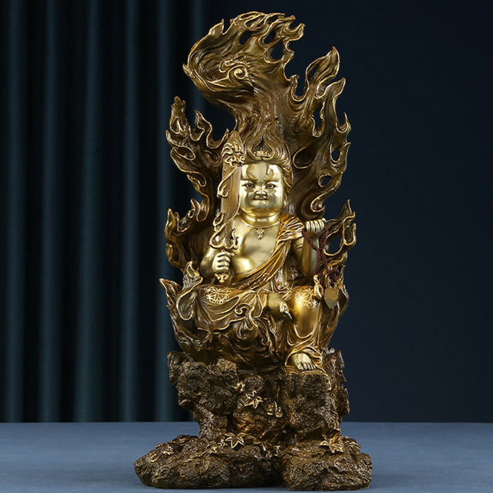 Buddha Stones Acalanatha Statua del Buddha Serenity Statua in rame Decorazione per la casa