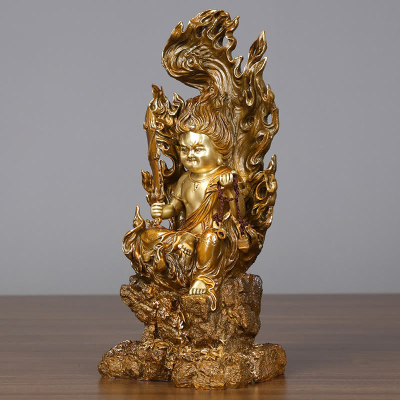 Buddha Stones Acalanatha Statua del Buddha Serenity Statua in rame Decorazione per la casa - image 4