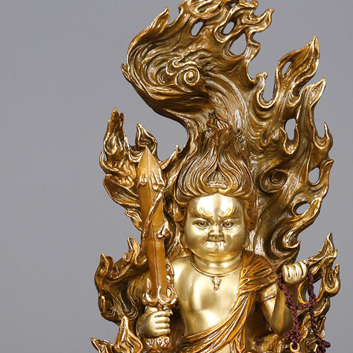 Buddha Stones Acalanatha Statua del Buddha Serenity Statua in rame Decorazione per la casa - image 6