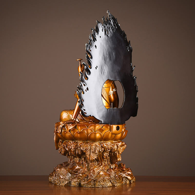 Buddha Stones Kwan Yin Avalokitesvara Successo Ottone Rame Statua Casa Scrivania Altare Decorazione - image 4