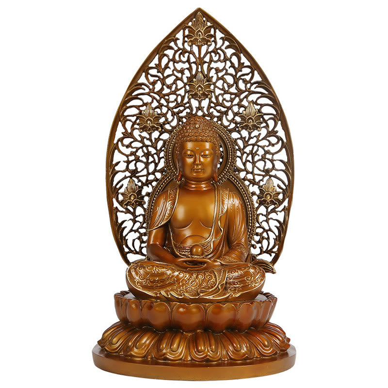 Buddha Stones Sakyamuni Amitabha Statua del Buddha della Medicina Statua di Rame della Serenità Decorazione per la Casa - image 12