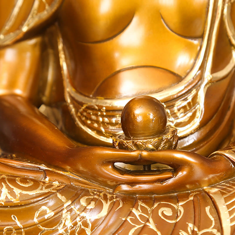 Buddha Stones Sakyamuni Amitabha Statua del Buddha della Medicina Statua di Rame della Serenità Decorazione per la Casa