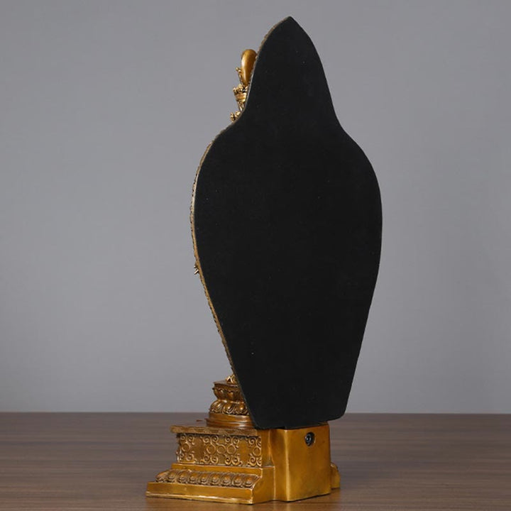 Buddha Stones Fatte a Mano Avalokitesvara Kwan Yin Ricchezza Statua in Ottone e Rame Decorazione