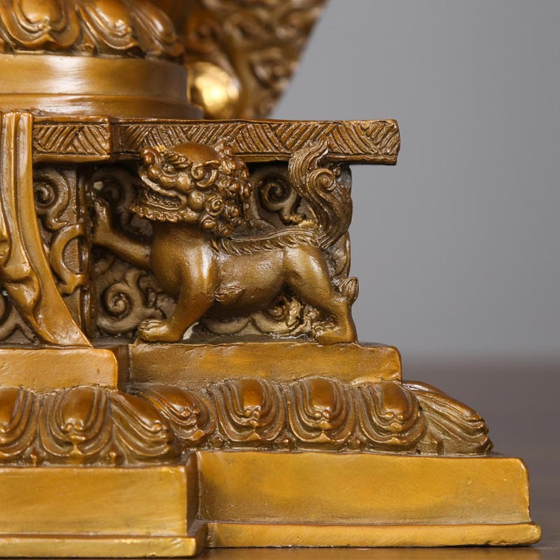 Buddha Stones Fatte a Mano Avalokitesvara Kwan Yin Ricchezza Statua in Ottone e Rame Decorazione