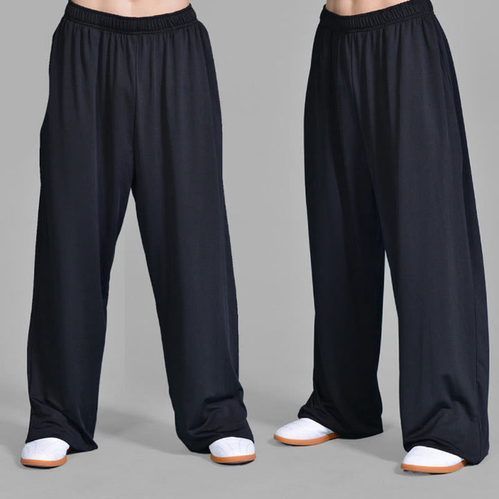 Pantaloni da pratica Tai Chi Qigong con elastico in vita unisex, estivi , Buddha Stones, con tasche - image 2