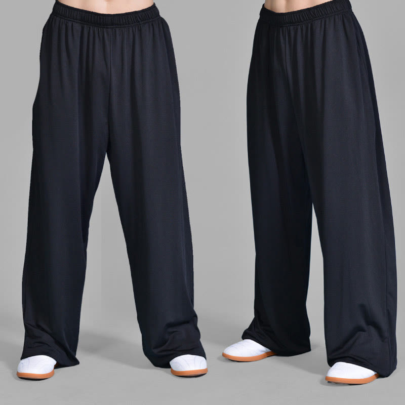 Pantaloni da pratica Tai Chi Qigong con elastico in vita unisex, estivi , Buddha Stones, con tasche - image 3