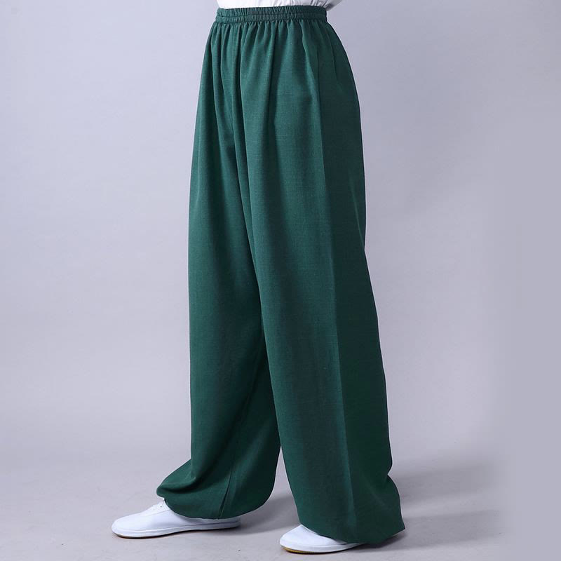 Pantaloni unisex in cotone e lino con elastico in vita, Buddha Stones , per la pratica del Tai Chi Qigong - Verde Mare Chiaro - 3XL- ADATTO A USA/ UK/AU/ EU- 2XL - image 11