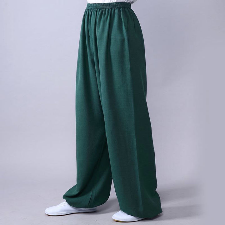 Pantaloni unisex in cotone e lino con elastico in vita, Buddha Stones , per la pratica del Tai Chi Qigong - Verde Mare Chiaro - 3XL- ADATTO A USA/ UK/AU/ EU- 2XL - image 11