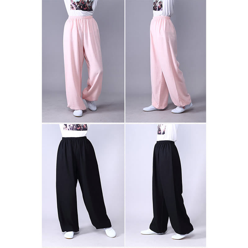 Pantaloni unisex in cotone e lino con elastico in vita, Buddha Stones , per la pratica del Tai Chi Qigong - image 18