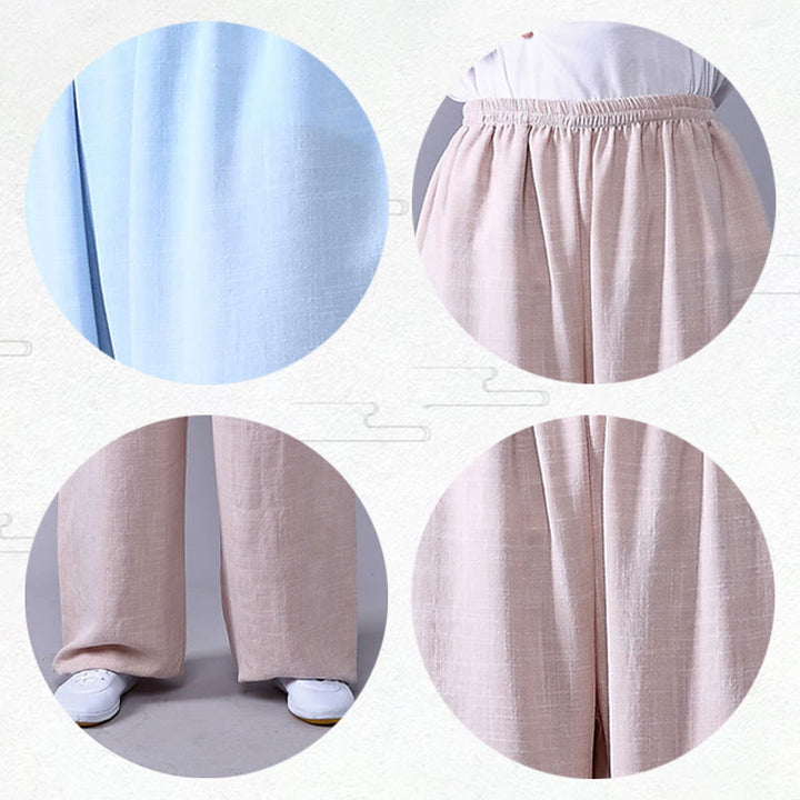 Pantaloni unisex in cotone e lino con elastico in vita, Buddha Stones , per la pratica del Tai Chi Qigong - image 9