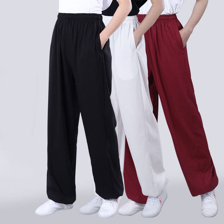 Pantaloni da allenamento in Buddha Stones e lino traspirante con tasche, unisex, estivi, elastici in vita, per Tai Chi e Qigong - image 14