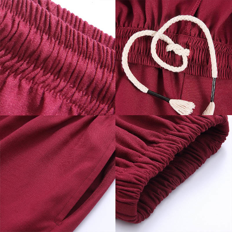 Pantaloni da allenamento in Buddha Stones e lino traspirante con tasche, unisex, estivi, elastici in vita, per Tai Chi e Qigong - image 16