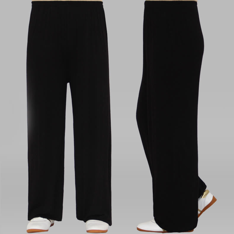 Pantaloni unisex in modal con elastico in vita, estivi, per la pratica del Tai Chi Qigong , Buddha Stones - Nero - 3XL- ADATTO PER USA/ UK/AU/ EU- 2XL - image 1