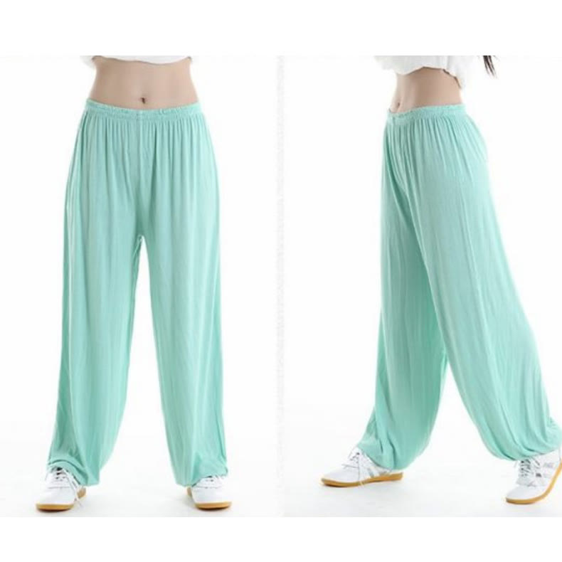 Pantaloni unisex in modal con elastico in vita, estivi, per la pratica del Tai Chi Qigong , Buddha Stones