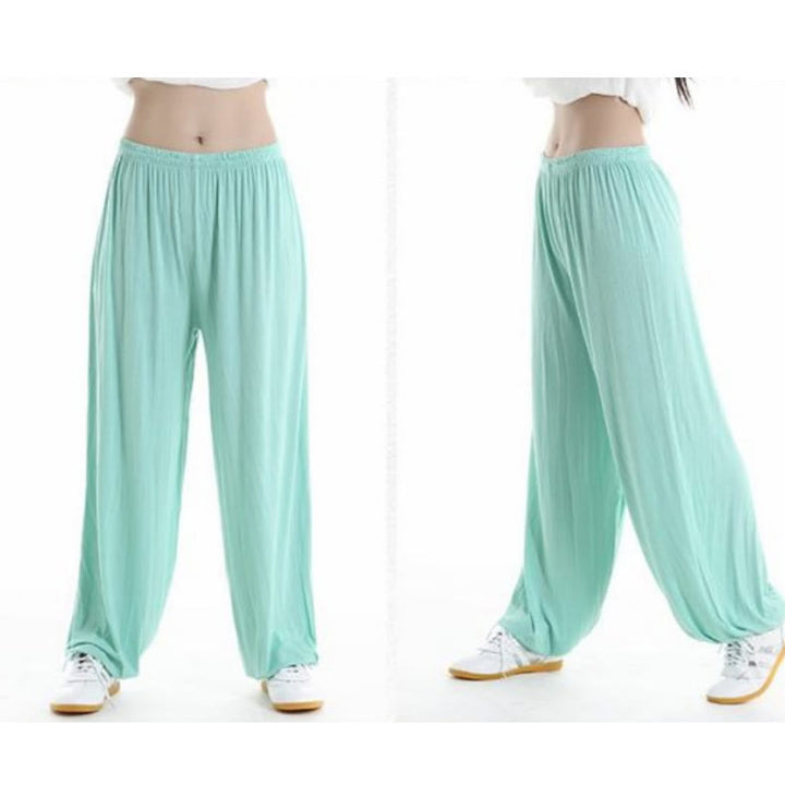 Pantaloni unisex in modal con elastico in vita, estivi, per la pratica del Tai Chi Qigong , Buddha Stones